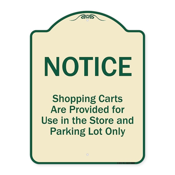 Signmission Designer Series-Notice-Shopping Carts Are Provided For Use In The Store And, TG-1824-9805 A-DES-TG-1824-9805 - main